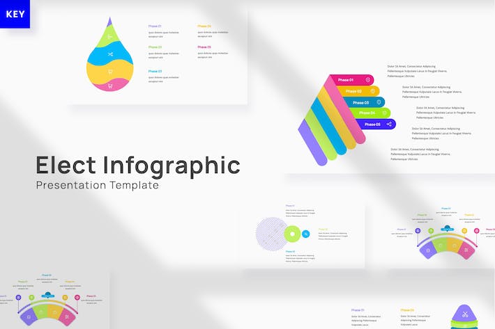 电子科技数据信息图表Keynote模板 - 顶尖PPT
