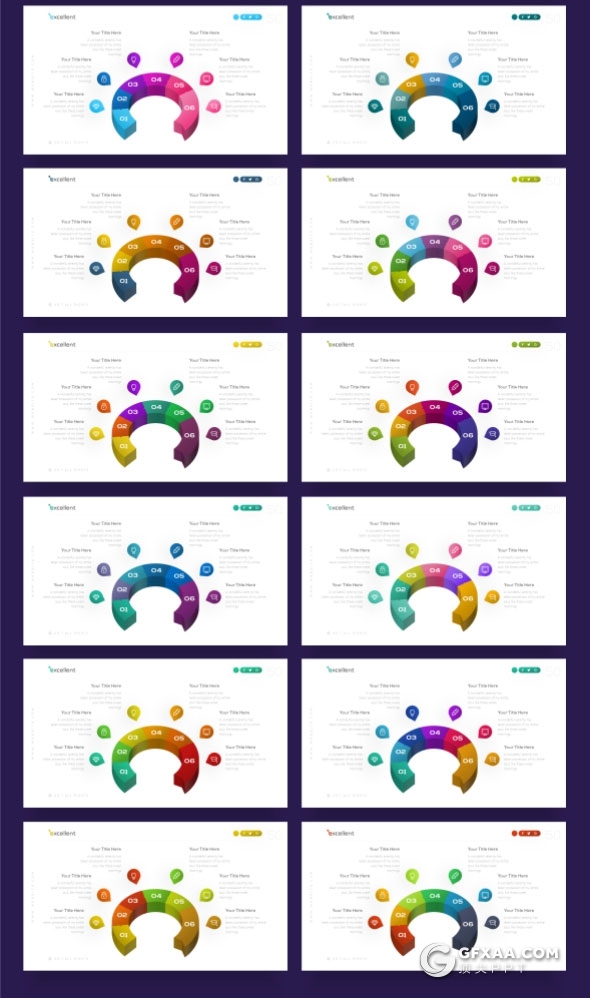 80页精美设计效果PPT模板国外创意商务全动画ppt模板21种主题配色 - 顶尖PPT