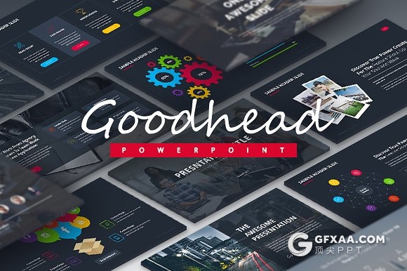 123页彩色图形图表深色底高逼格PPT模板 - 顶尖PPT