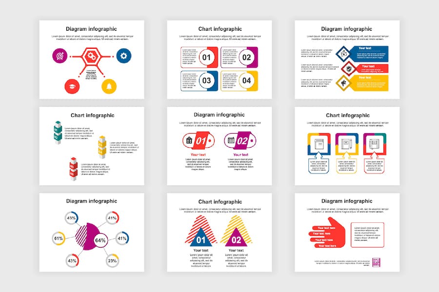 彩色数据信息图表多用途PPT模板 - 顶尖PPT