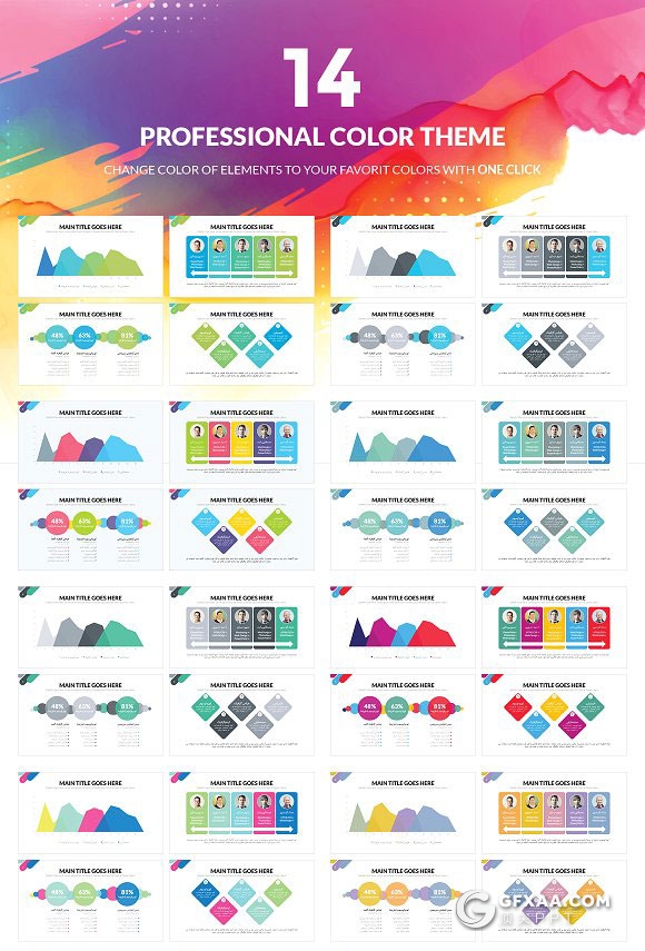 114页高逼格PPT商务模板14种配色主题波斯字体 - 顶尖PPT