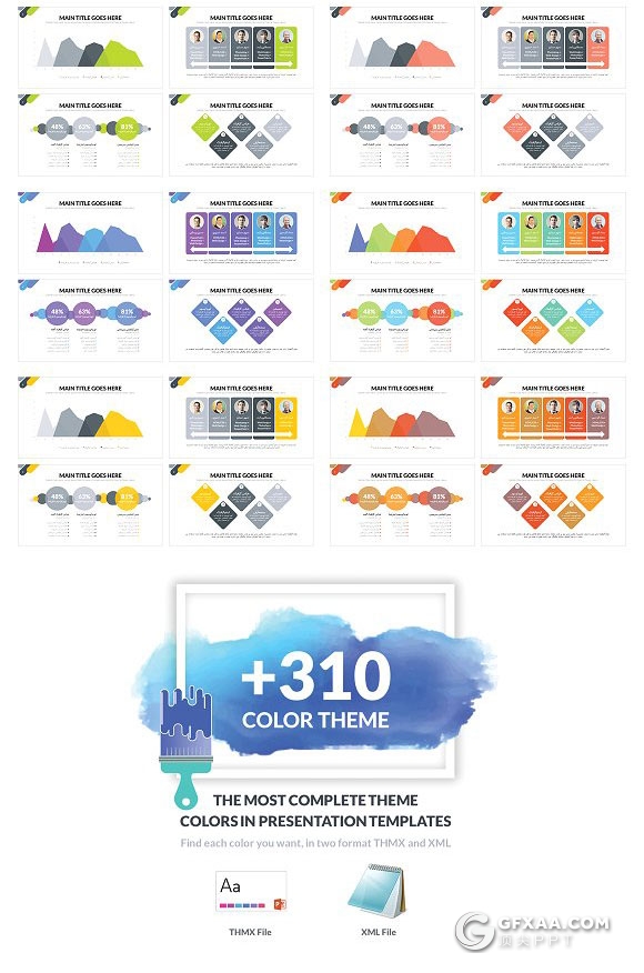 114页高逼格PPT商务模板14种配色主题波斯字体 - 顶尖PPT