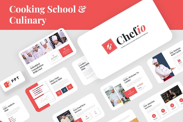 烹饪学校教学课程展示PPT模板 - 顶尖PPT