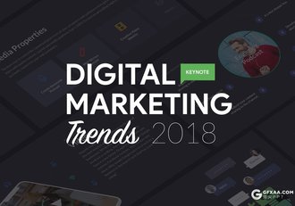 2018数字营销精美设计风格40页keynote模板 - 顶尖PPT