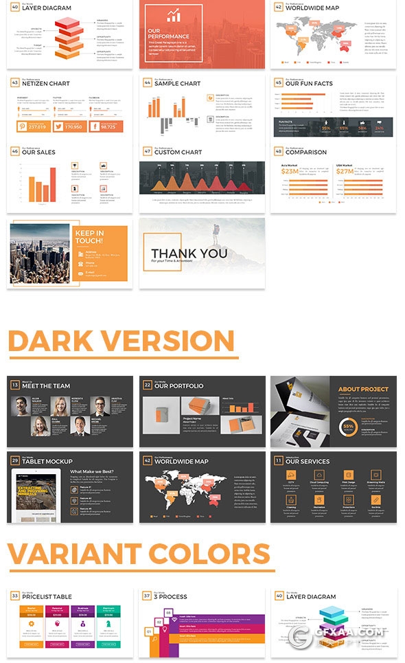 50页21种配色主题演讲报告keynote模板 - 顶尖PPT