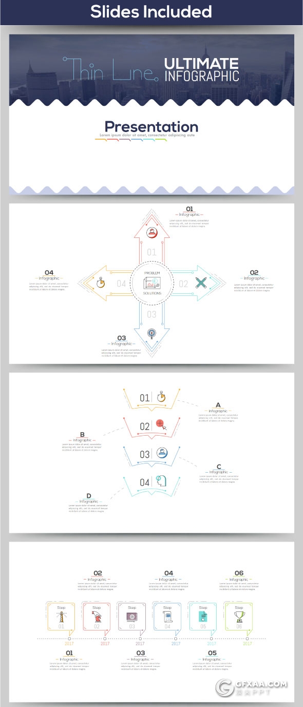 190个多用途线性图形图表PPT模板 - 顶尖PPT