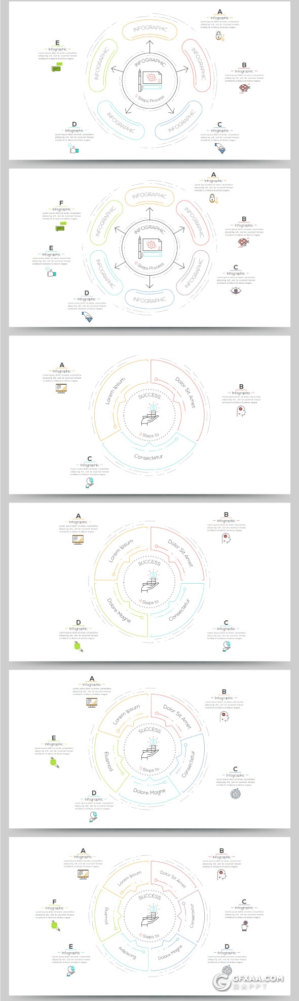 190个多用途线性图形图表PPT模板 - 顶尖PPT