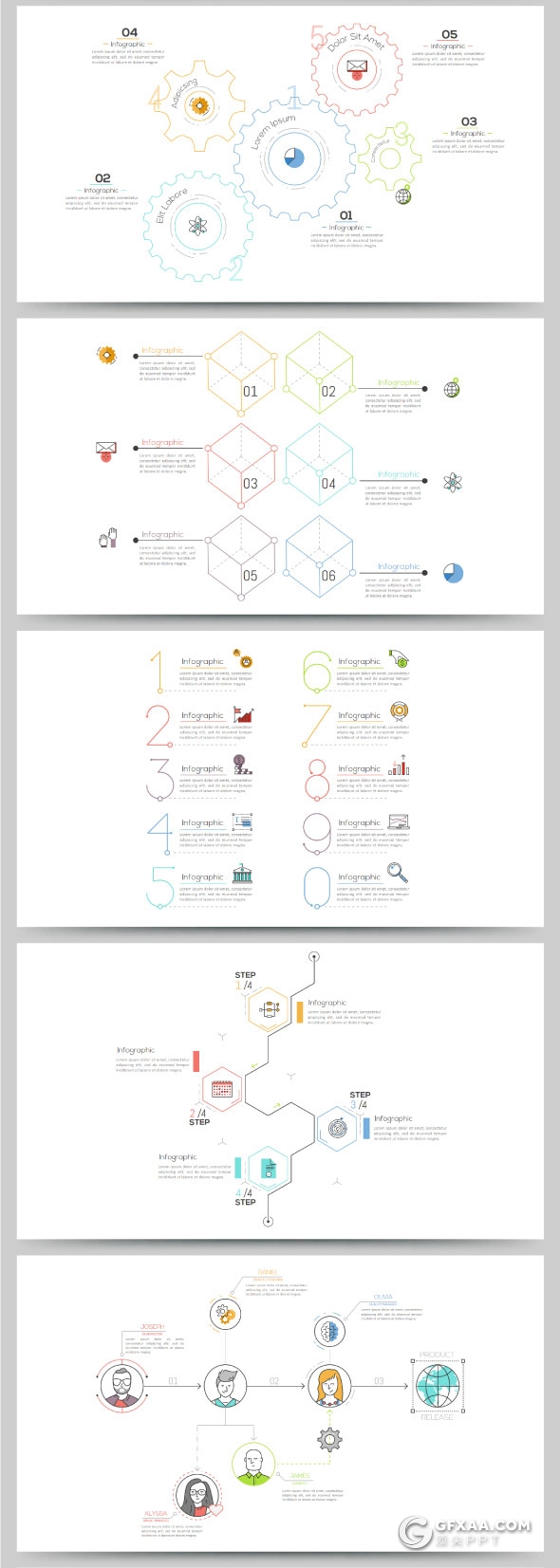 190个多用途线性图形图表PPT模板 - 顶尖PPT
