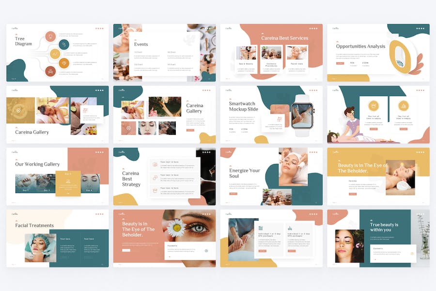 美容美体养生水疗女性护肤行业主题PPT模板 - 顶尖PPT