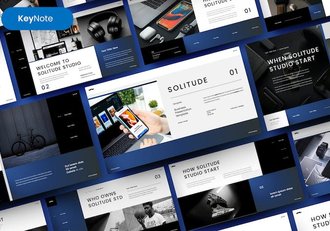 冷色调商业数据分析汇报战略规划keynote模板 - 顶尖PPT