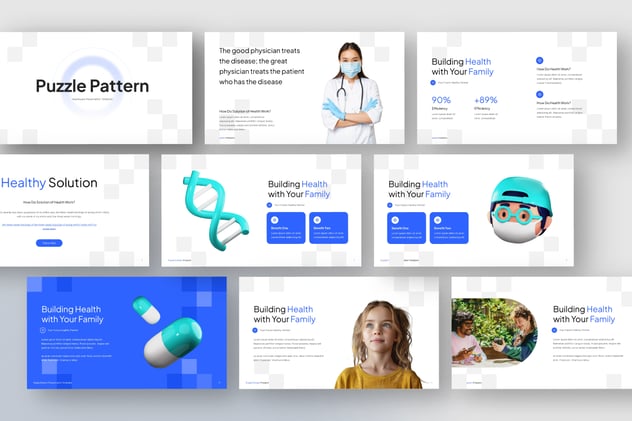 积木拼合图形keynote模板 - 顶尖PPT