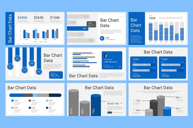 多种样式PPT条形图模板 - 顶尖PPT