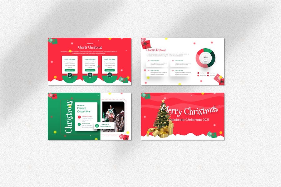 圣诞老人送礼物新年快圣诞活动派对PPT模板 - 顶尖PPT