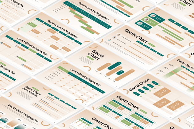 项目管理进度甘特图信息图表PPT模板 - 顶尖PPT