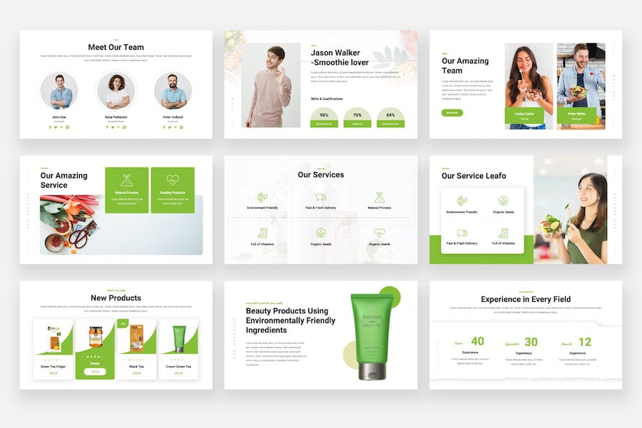 健康有机绿色食品keynote模板 - 顶尖PPT