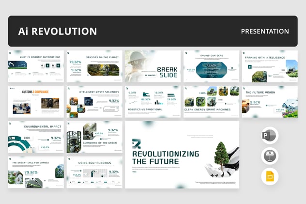 人工智能驱动机器人革命PPT模板 - 顶尖PPT