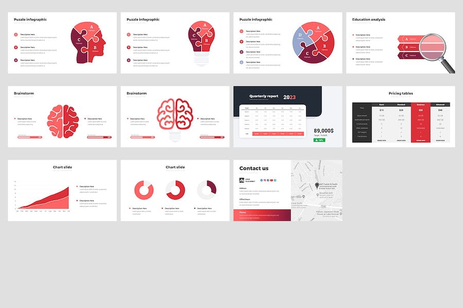 红色企业业务合作解决方案商业计划项目汇报展示通用PPT模板 - 顶尖PPT