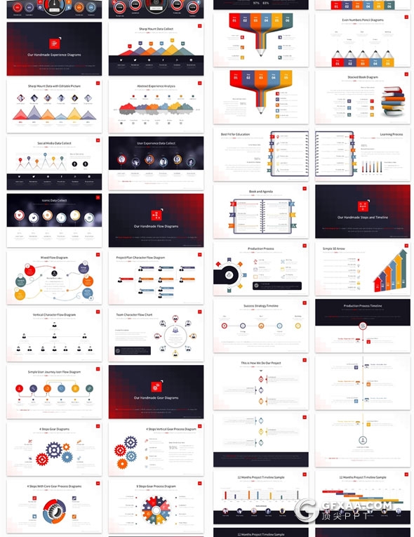 513页大型欧美高端商务PPT模板6种配色主题 - 顶尖PPT