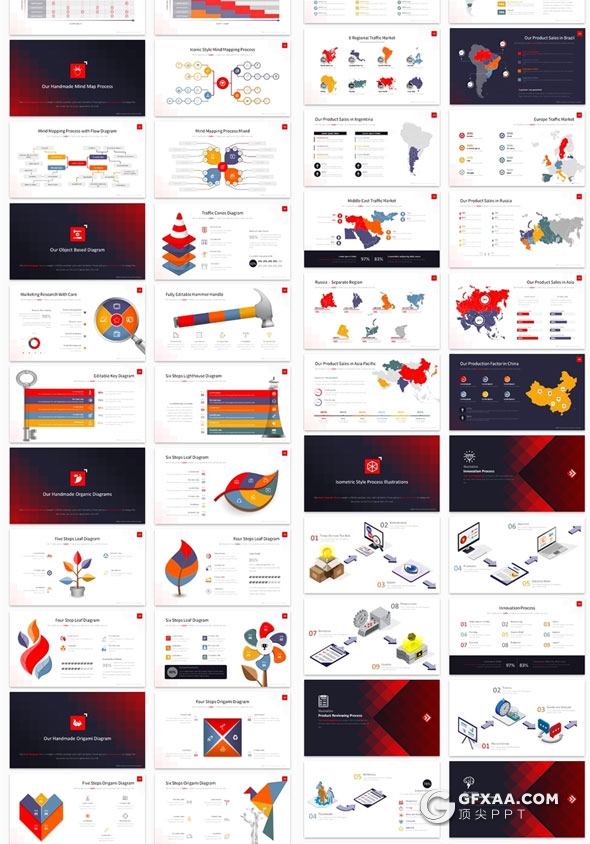 513页大型欧美高端商务PPT模板6种配色主题 - 顶尖PPT