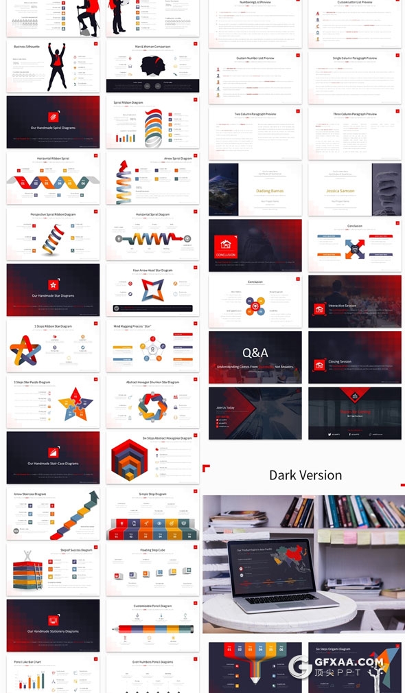 513页大型欧美高端商务PPT模板6种配色主题 - 顶尖PPT