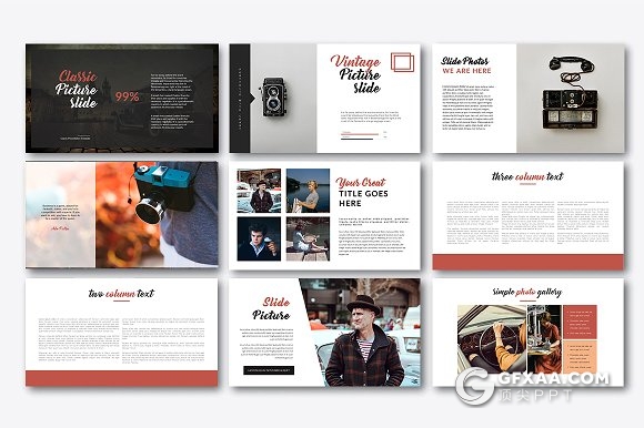 40页极简文艺大图片展示风格PPT模板 - 顶尖PPT