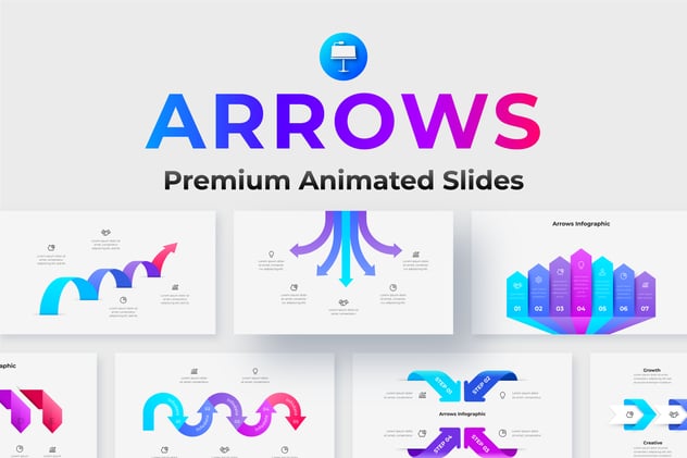 动画箭头Keynote信息图形模板 - 顶尖PPT
