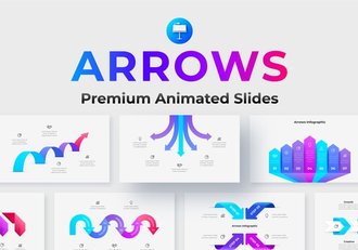 动画箭头Keynote信息图形模板 - 顶尖PPT