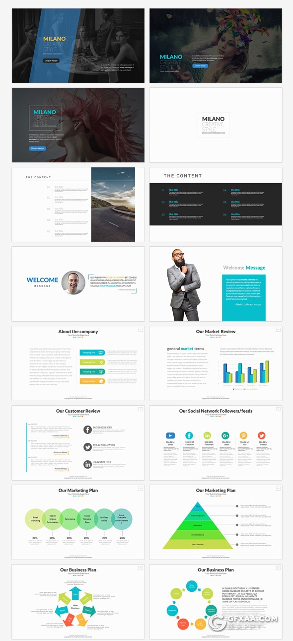 60页数据分析报告商务多用途PPT模板50个XML配色文件 - 顶尖PPT