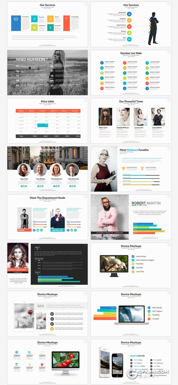 60页数据分析报告商务多用途PPT模板50个XML配色文件 - 顶尖PPT