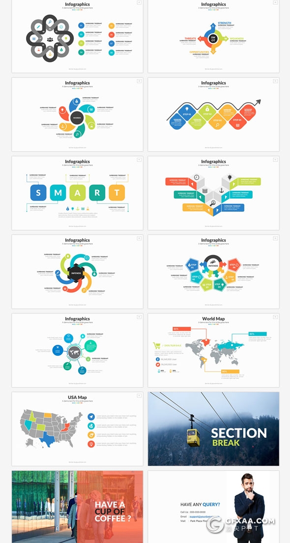 60页数据分析报告商务多用途PPT模板50个XML配色文件 - 顶尖PPT