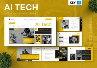 人工智能科技技术企业数字化Keynote模板 - 顶尖PPT