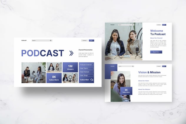 播客频道PPT模板 - 顶尖PPT