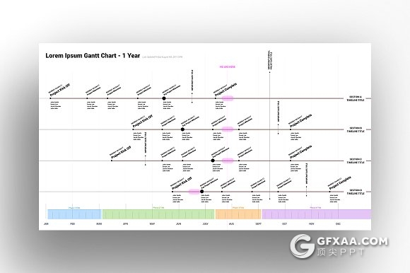 公司组织结构图季度报告时间轴PPT+keynote模板 - 顶尖PPT