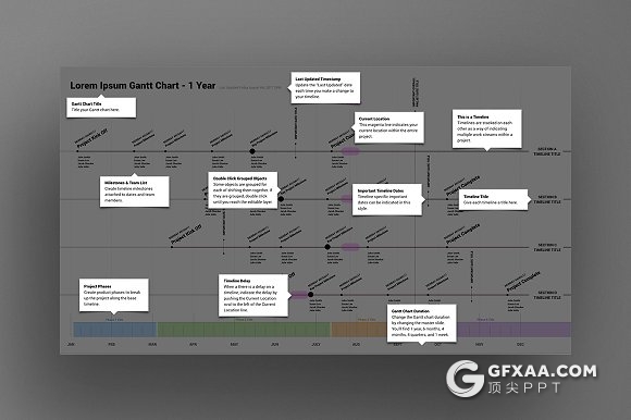 公司组织结构图季度报告时间轴PPT+keynote模板 - 顶尖PPT