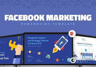 170页7种配色互联网公司Facebook营销报告PPT模板 - 顶尖PPT