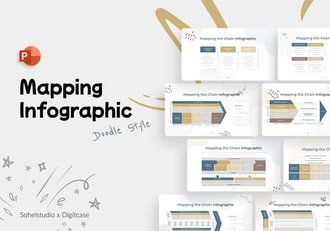 涂鸦风格箭头指向链接PPT模板 - 顶尖PPT