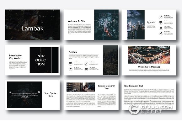 50页极简风格摄影图片展示PPT模板 - 顶尖PPT