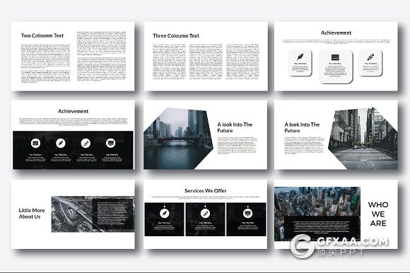 50页极简风格摄影图片展示PPT模板 - 顶尖PPT