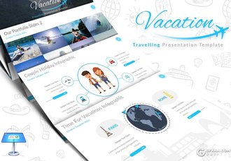 33页旅游度假信息介绍keynote模板 - 顶尖PPT