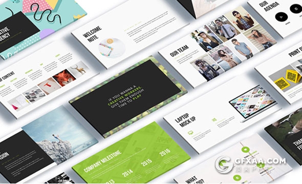 70多页扁平化商务风格keynote模板 - 顶尖PPT