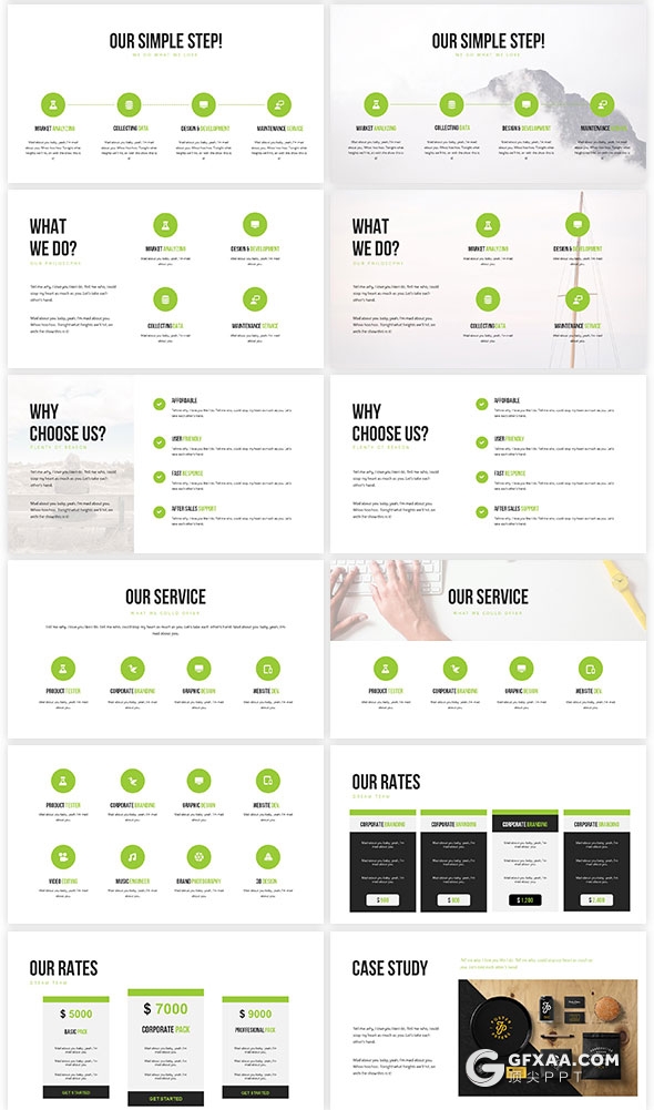 70多页扁平化商务风格keynote模板 - 顶尖PPT