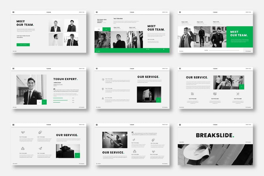 商务风格团队介绍产品展示keynote模板 - 顶尖PPT