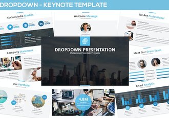 蓝色商务风格工作计划总结keynote模板 - 顶尖PPT