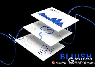 64页极简线条风格蓝色多用途PPT模板 - 顶尖PPT