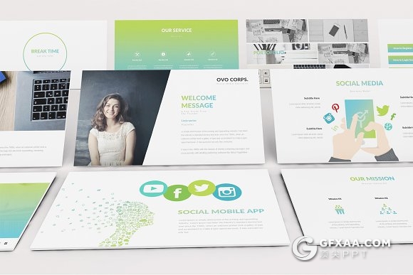 83页社交媒体分析统计谷歌公司PPT模板 - 顶尖PPT