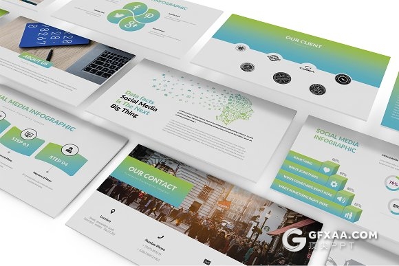 83页社交媒体分析统计谷歌公司PPT模板 - 顶尖PPT