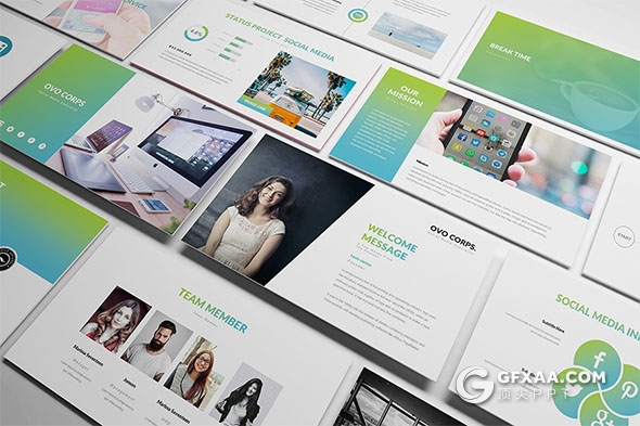 83页社交媒体分析统计谷歌公司PPT模板 - 顶尖PPT