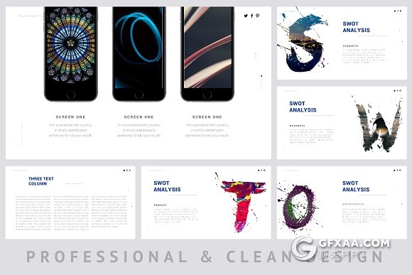 64页极简线条风格蓝色多用途PPT模板 - 顶尖PPT