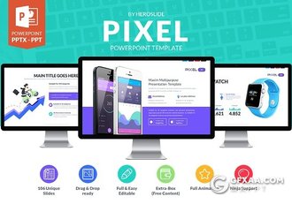 105页精美设计Pixel商务演示通用PPT模板 - 顶尖PPT