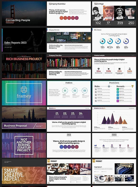 2000多页100多个PPTX文件不同行业PPT模板大合集 - 顶尖PPT